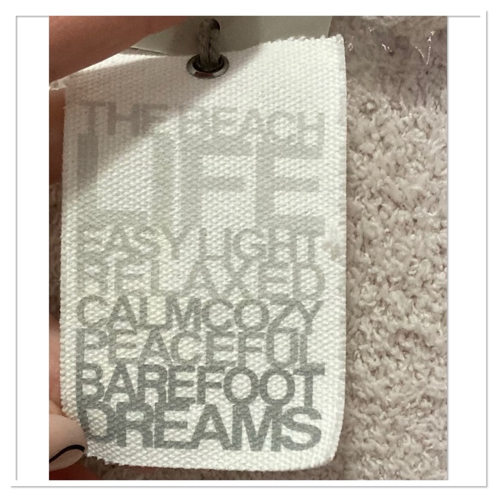 NWT Barefoot Dreams Cozy Chic Fringed Jacket Almond Size Small - Picture 8 of 10